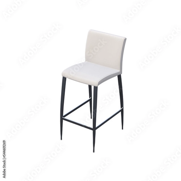 Obraz chair isolate on a transparent background, interior furniture, 3D illustration, cg render
