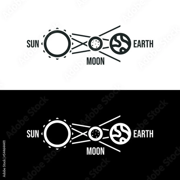 Fototapeta Solar eclipse icon isolated on white background