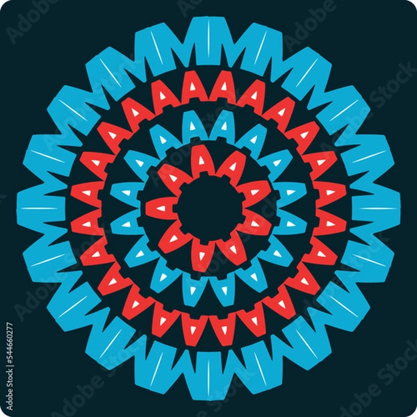 Obraz Red and white snowflake design vector