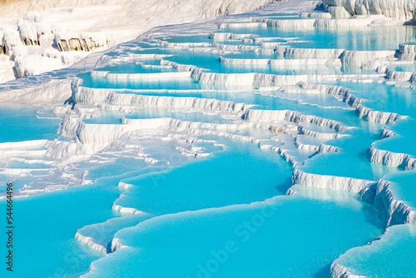 Fototapeta Natural travertine pools and terraces