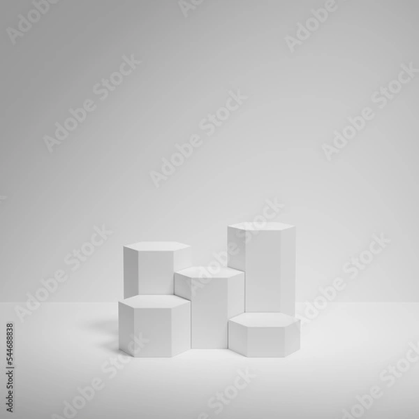 Fototapeta 3d rendering display product abstract minimal scene with geometric podium platform. stand for cosmetic products. Stage showcase on pedestal 3d studio.