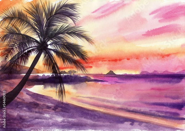 Obraz Palm beach sunset