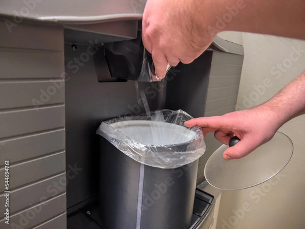 Fototapeta Selective focus, close up view of an ice machine inside a hotel