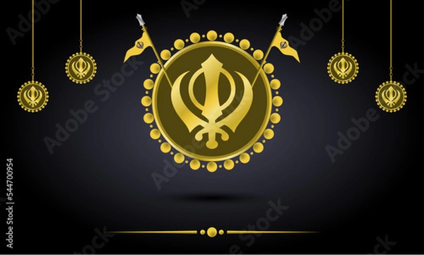 Fototapeta Background Event Nanak Jayanti, Guru Tegh Bahadur's Martyrdom Day, Govind Singh Jayanti, Guru Ravidas Jayanti, Guru Purnima, Diwali, Deepavali With Copyspace