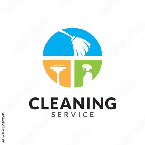 Fototapeta cleaning service clean logo icon vector template