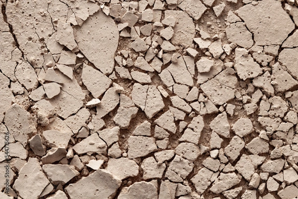 Obraz Dry cracked earth during drought and disaster
