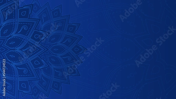 Obraz Modern elegant luxury blue mandala pattern background
