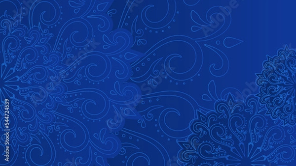 Obraz Modern elegant luxury blue mandala pattern background