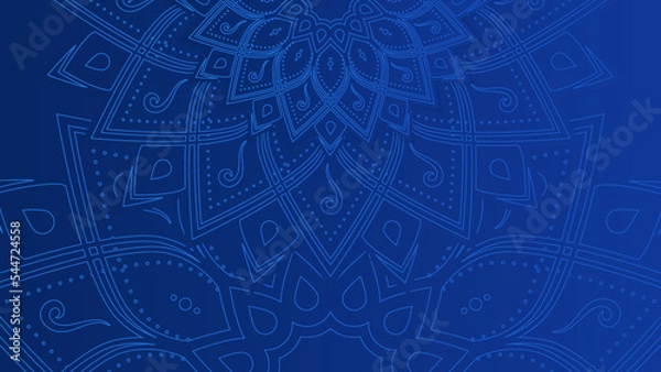 Obraz Modern elegant luxury blue mandala pattern background