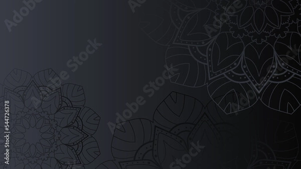 Obraz Simple black ornamental mandala texture background