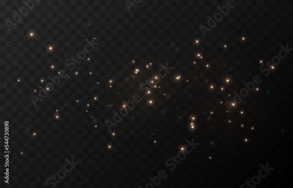 Obraz Vector magic dust. Gold dust png. Magic glow, light effect. Christmas background.