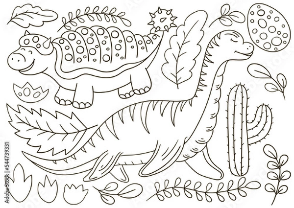 Fototapeta Coloring Illustration in hand drawn style. Children's drawings for your design
