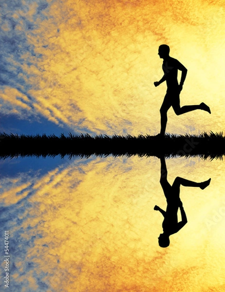 Obraz Running at sunset