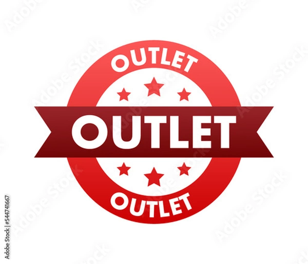 Obraz Outlet label, badge. Outlet price tag. Vector stock illustration.