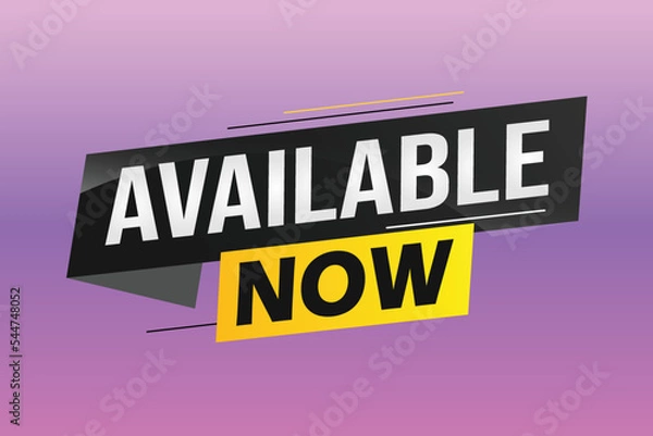 Obraz available now word concept vector illustration with lines 3d style for social media landing page, template, ui, web, mobile app, poster, banner, flyer, background, gift card, coupon, label, wallpaper