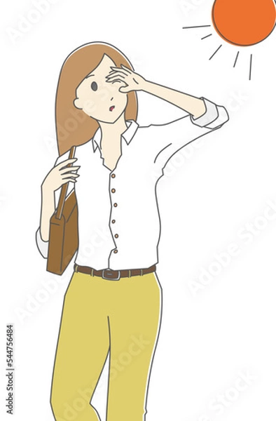 Fototapeta 直射日光に当たる女性