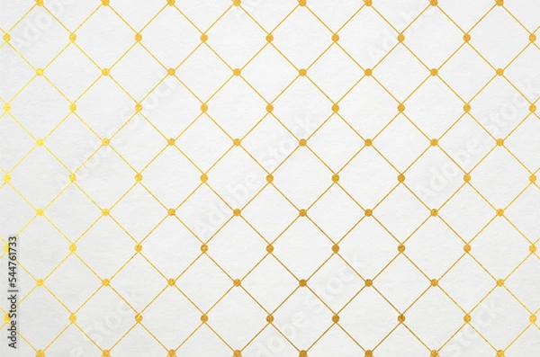 Fototapeta Abstract modern pattern Japanese washi paper background. Grid design with texture of gold leaf, marble pattern and Japanese paper.