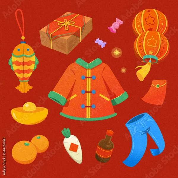 Fototapeta Chinese new year element set