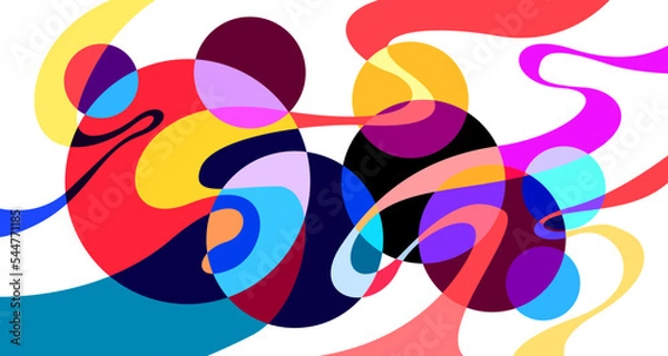 Fototapeta Vector colorful abstract psychedelic liquid and fluid background pattern