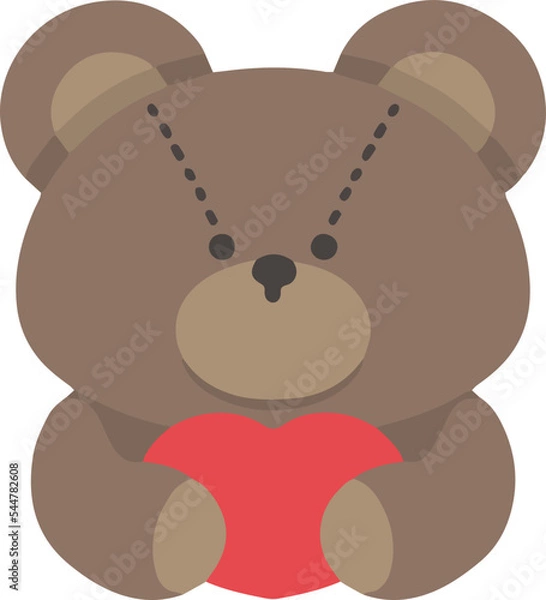 Obraz ハートを抱くテディベアのイラスト　ベクター素材