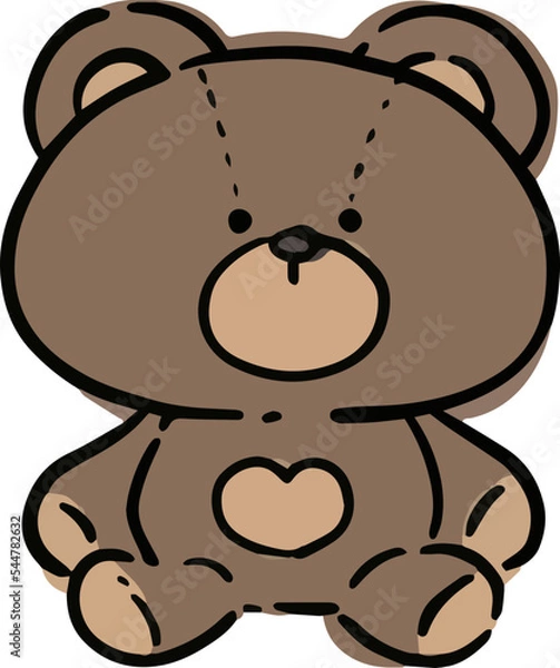 Obraz ハートマークのテディベアイラスト　ベクター素材