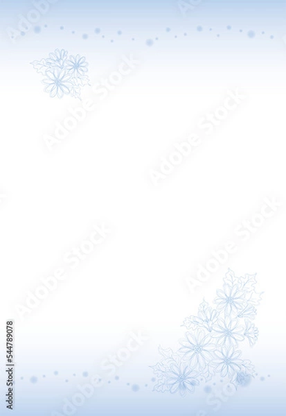 Fototapeta 繊細な線画　青い菊