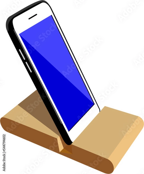 Obraz Cute smartphone isolated on white background