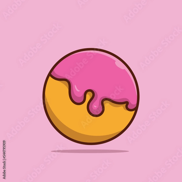Fototapeta Donuts Vector Icon Illustration. Food Icon Concept White Isolated. Flat Cartoon Style Suitable for Web Landing Page, Banner, Sticker, Background
