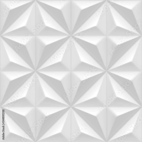 Obraz Seamless smooth realistic white 3d background. Abstract plaster geometric texture pattern.