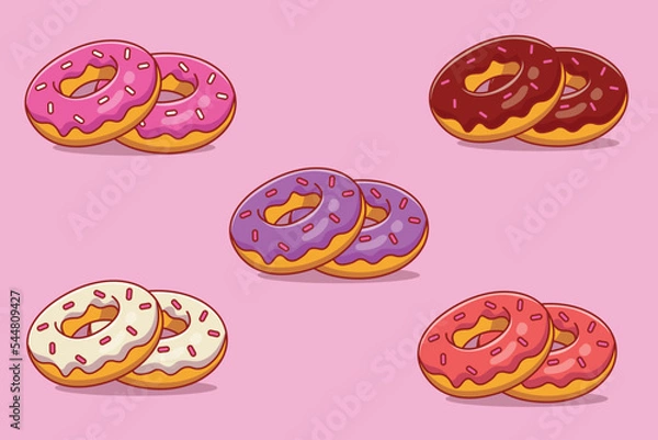 Fototapeta Ice Cream Vector Icon Illustration. Food Icon Concept White Isolated. Flat Cartoon Style Suitable for Web Landing Page, Banner, Sticker, Background