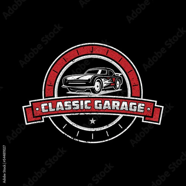 Obraz Classic Garage repair Logo vector, automotive modification template with rustic, vintage, retro style