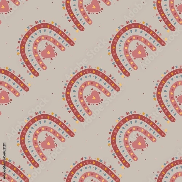 Obraz childish seamless pattern with rainbow 