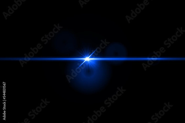 Fototapeta Lens flare effect on black blackground