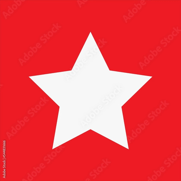 Obraz white star icon on red