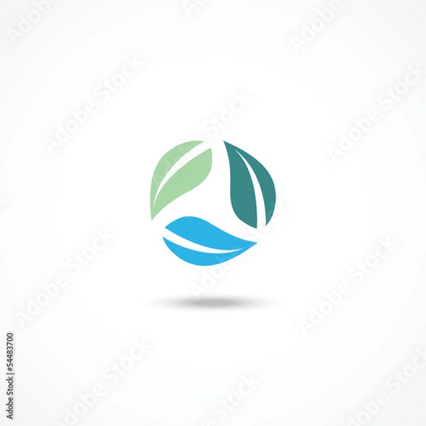 Obraz Ecology icon with leafs