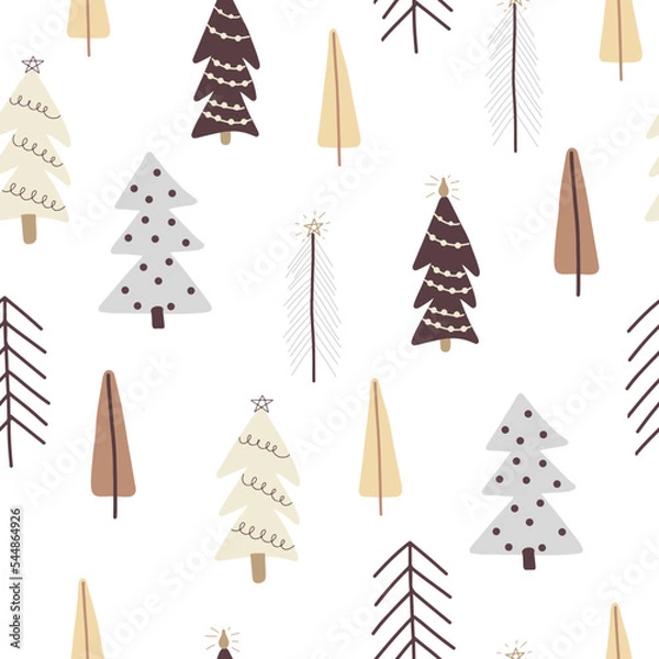 Obraz Winter seamless pattern. Christmas design. Best for Christmas or New Year greeting cards, invitation templates, posters, banners. Vector illustration