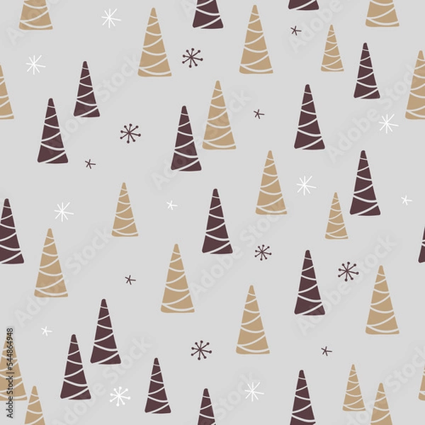 Obraz Winter seamless pattern. Christmas design. Best for Christmas or New Year greeting cards, invitation templates, posters, banners. Vector illustration