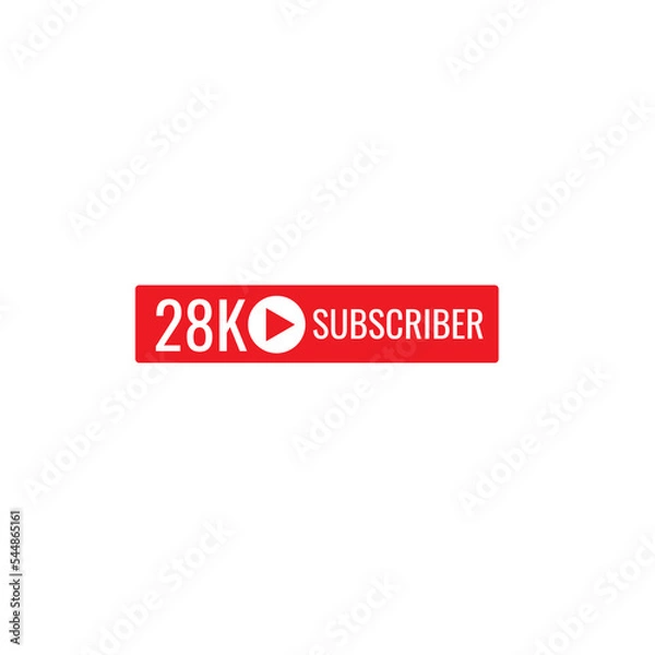 Fototapeta 28K subscriber banner art template vector illustration. Ad banner tag for social media.