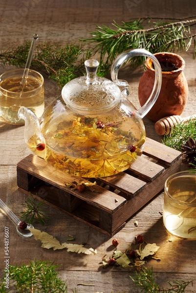 Obraz herbal tea with eucalyptus