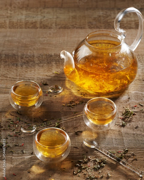 Obraz herbal tea in a glass container