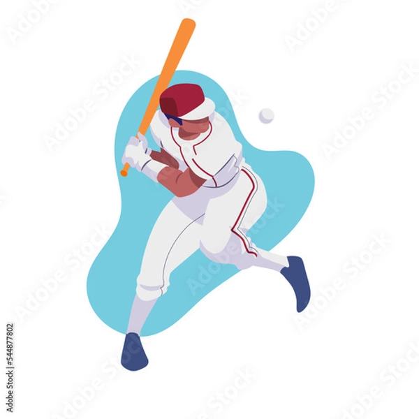Obraz vector image illustration of a player hitting a baseball