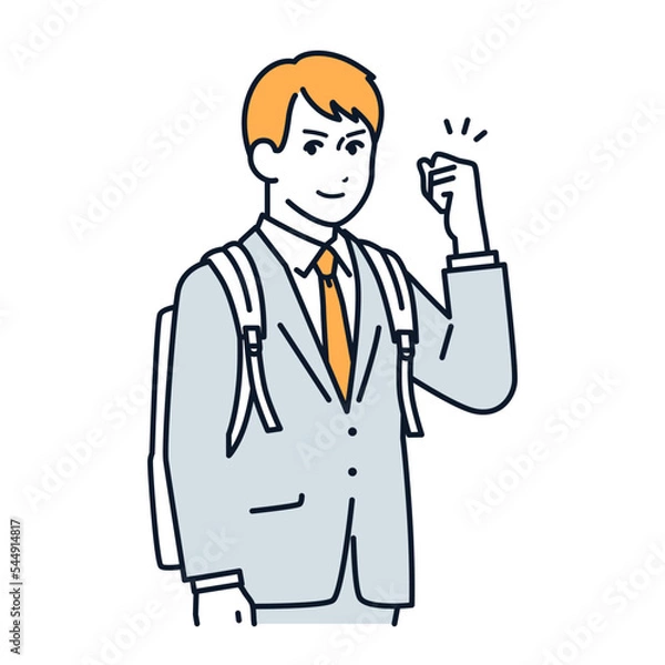 Fototapeta ガッツポーズをするビジネスマンのベクターイラスト素材