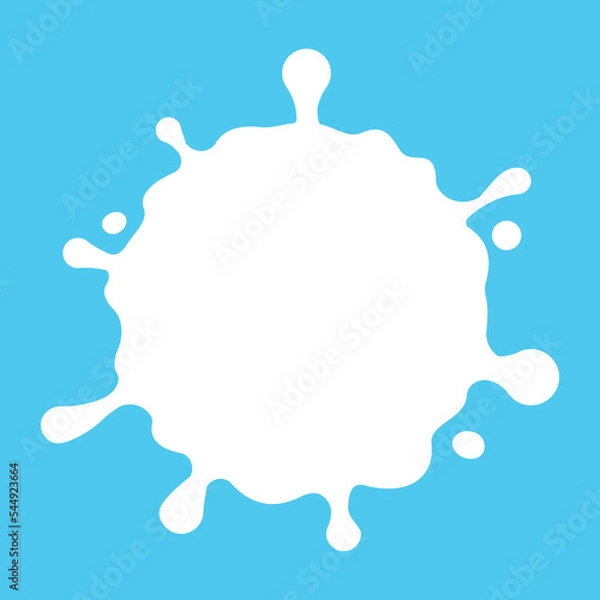 Obraz milk splash shape, droplet white milk, milk blot symbol