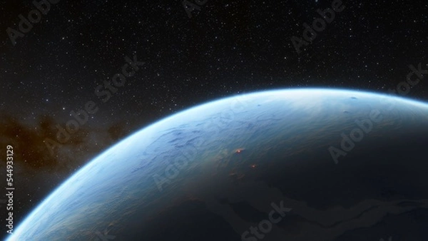 Fototapeta Planets and galaxy, science fiction wallpaper. Beauty of deep space. Billions of galaxy in the universe Cosmic art background 3d render
