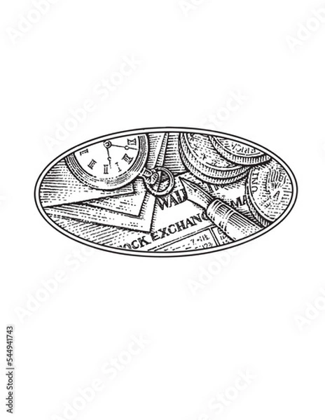 Obraz oval with money