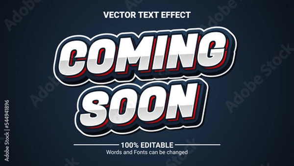 Fototapeta 3d modern coming soon editable text effect