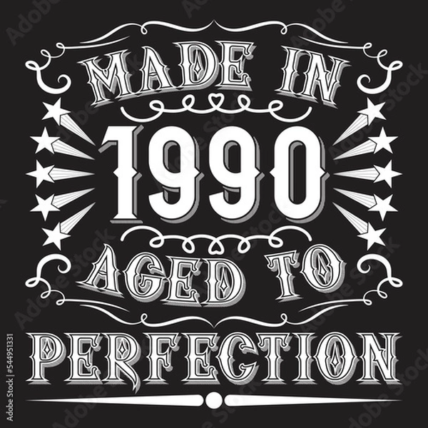 Fototapeta Vintage Birthday  t shirt design with Birthday elements or Hand drawn Birthday typography design