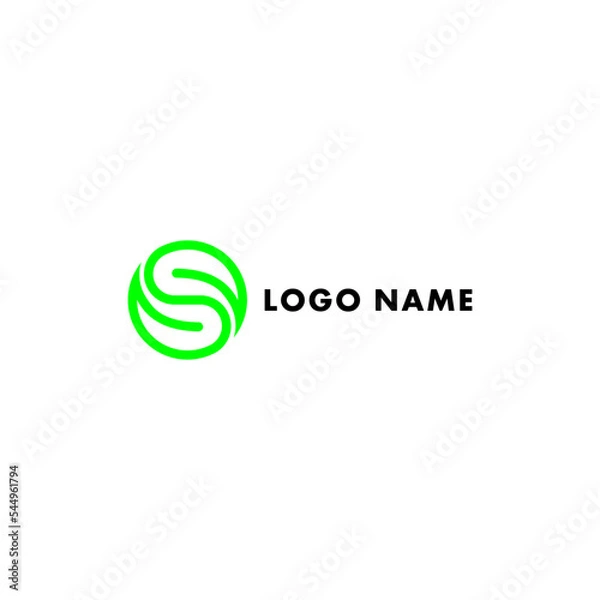 Fototapeta Leaf circle logo