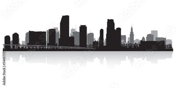 Obraz Miami city skyline silhouette