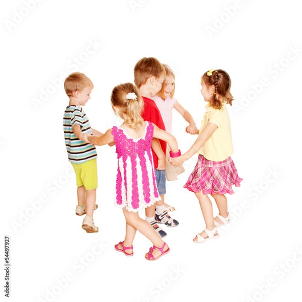 Fototapeta Pretty little girl with fitness ball. Isolated on white